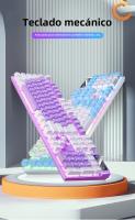 Teclado Gaming K500 Con Keycaps Blanco Y Rosa Mezclados 104 Teclas Cableado Para Laptop PC Estilo Mécanico Interfaz USB - details 6