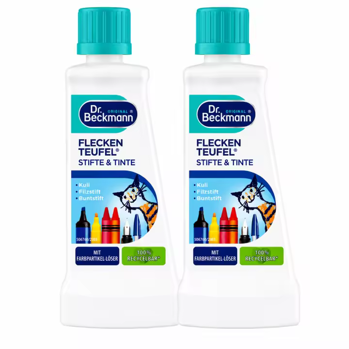 Dr. Beckmann 2 x 50ml, quitamanchas bolígrafo; quitamanchas tinta; quitamanchas rotulador; quitamanchas marcador; quitamanchas pinturas; quitamanchas pegamento; quitamanchas ropa; eliminador de manchas; prelavado textil - 1