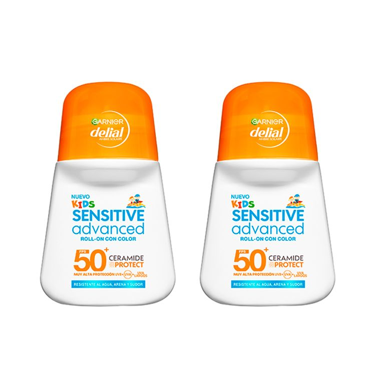 Garnier | Delial Sensitive Advanced Kids Roll-on con color FPS 50+ 2x50ML