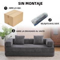 Sofá cama convertible de chenilla suave, asiento doble, no requiere montaje - tela resistente a los arañazos, imprescindible para apartamentos cómodos - details 5