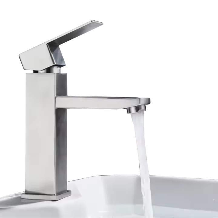 Vicyol S&D Grifo Lavabo Acero Inoxidable 304 Mate Cuadrado Monomando - 1