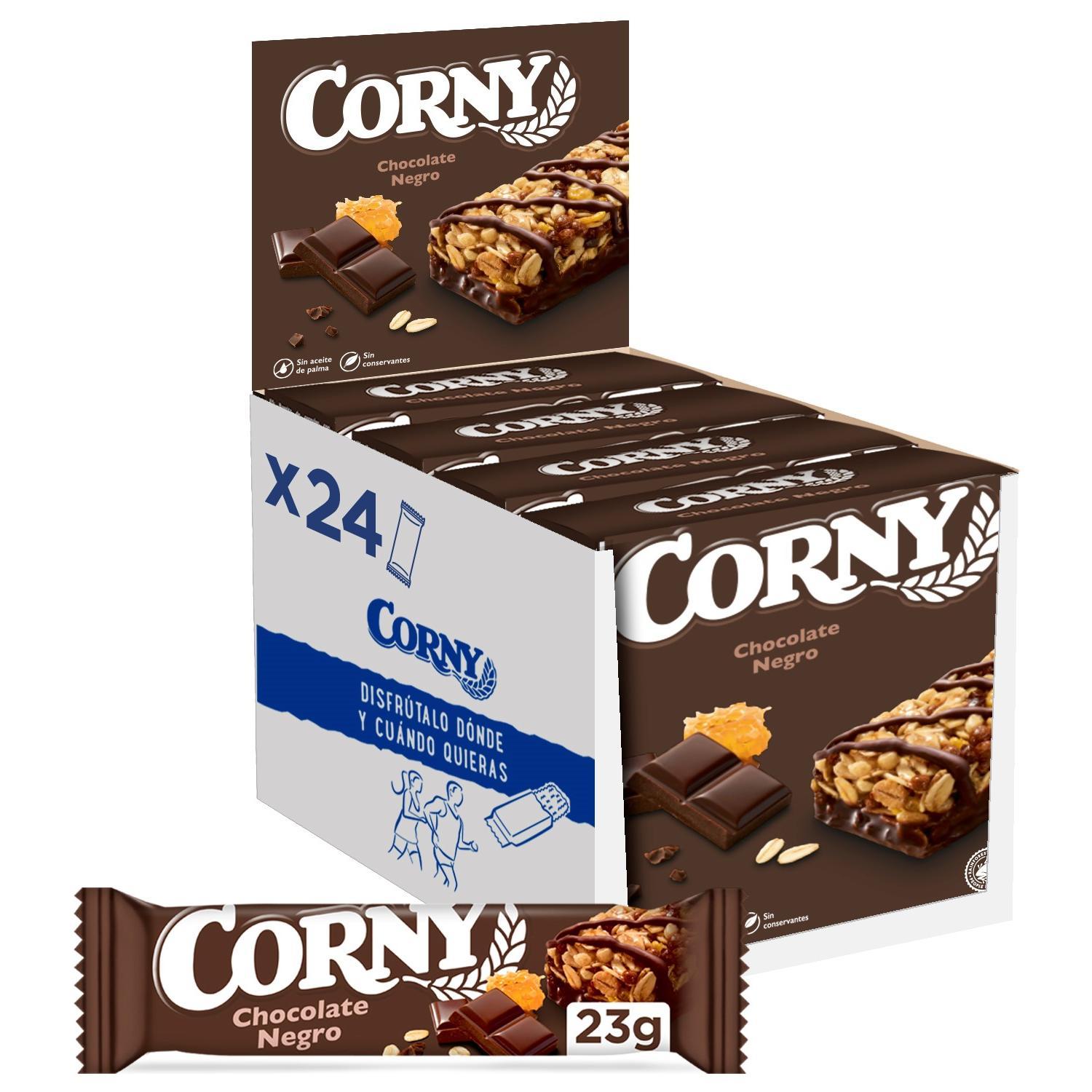 CORNY Barritas Cereales de Chocolate Negro 4 packs de 6x20g