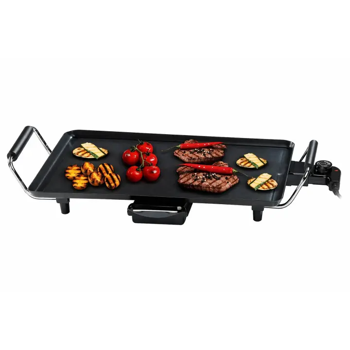 Plancha Eléctrica para Asar 2000W | Parrilla Antiadherente 47x27 cm | Control de temperatura | Bandeja Recogegrasas | Cocina Saludable Sin Humo - 1