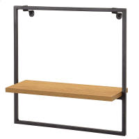 Max Home - Estantería de pared, rectangular, 35x12x35 cm, soporta hasta 3 kg, con balda, decorativa, estructura metálica negra, salón, entrada, cocina, dormitorio - details 0