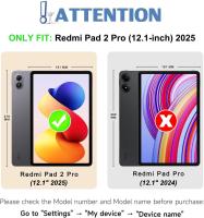 Funda con Teclado Español Ñ compatible con Xia/omi Red/mi Pad 2 Pro 12.1 Pulgadas (2025),"(No se puede utilizar para Red/mi Pad 2 11''). Carcasa PU Delgada rotectora con Teclado Bluetooth Desmontable - details 0