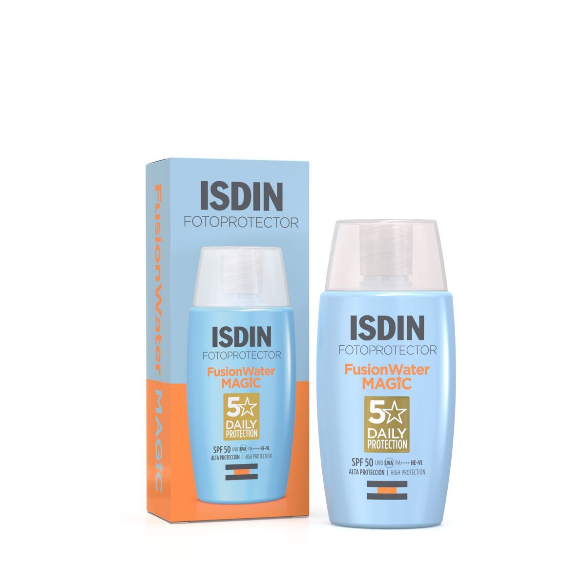 Isdin Fusion Water MAGIC SPF 50 - Fotoprotector Facial Ultraligero con Acabado Sedoso