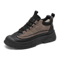 Zapatos De Trabajo Casual Invierno Para Hombre Botas De Cuero Con Pelo Cómodas Antideslizantes Altas Transpirables Con Plush - details 3