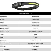 Linterna Frontal LED Recargable De Larga Duración Con Potente Luz Para Camping Y Actividades Al Aire Libre Resistente Al Agua - details 2