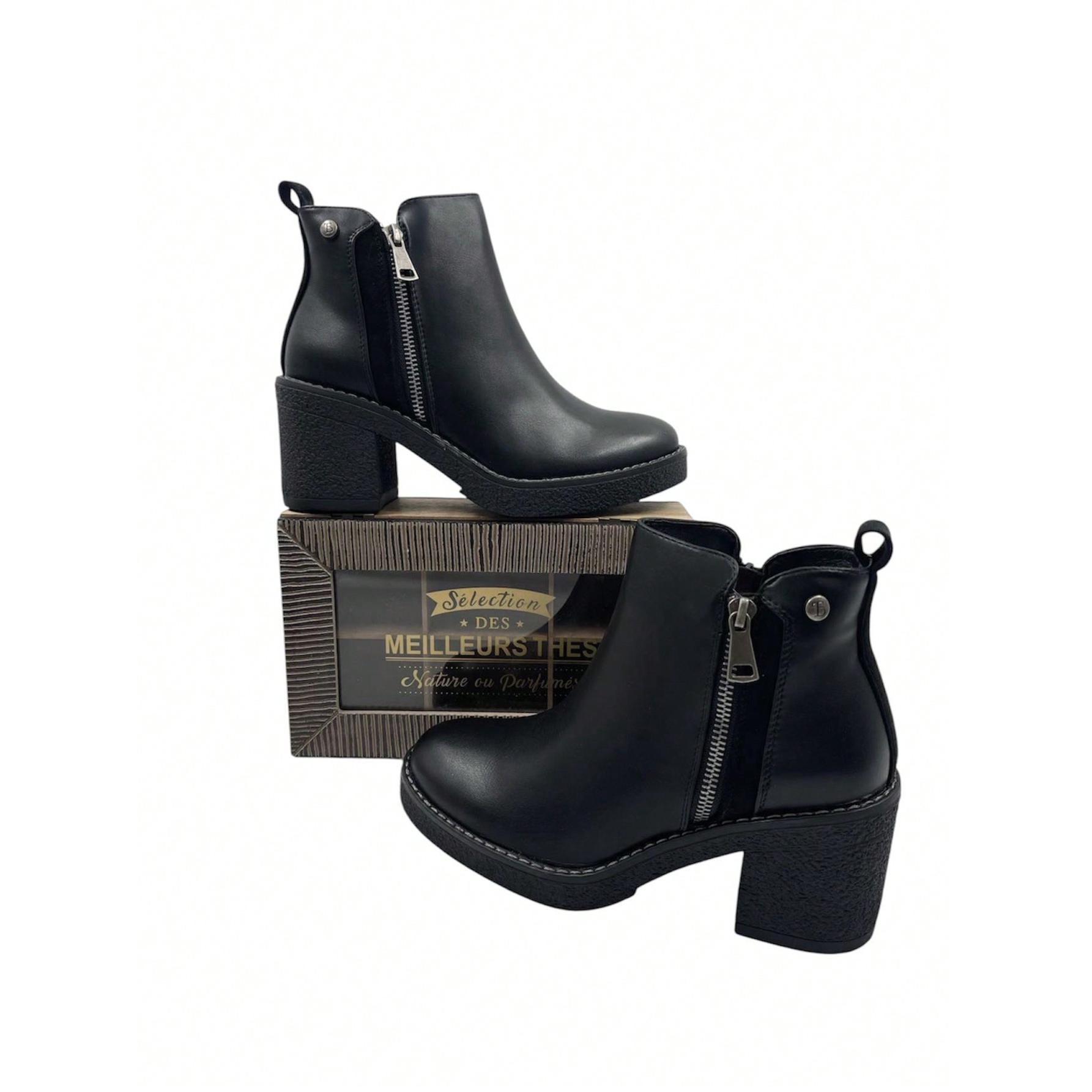 Calzado Estilo. Botines para mujer con tacón, cremallera lateral, polipiel, estilo versátil, suela antideslizante, diseño de moda, Elaboradas con materiales transpirables y elásticos que se adaptan suavemente al pie