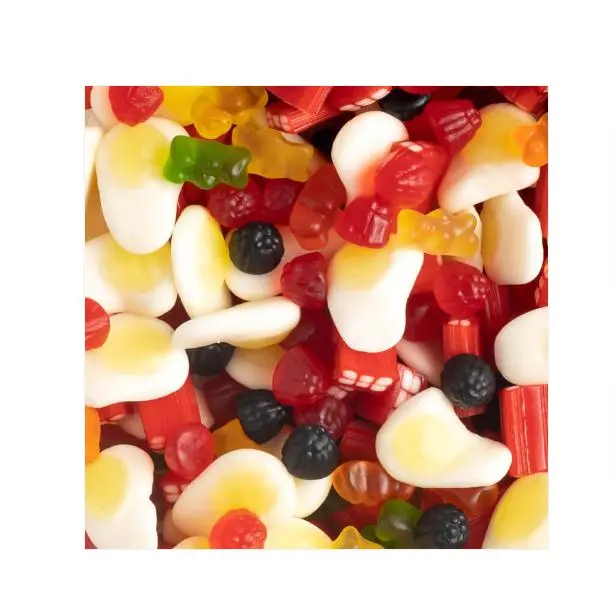 VIDAL Funny Mini Mix bolsa de 1Kg aprox 430 uds está compuesto por ositos, moritas, huevos fritos y ladrillos de regaliz, formato mini. Sabor a Fresa, mora, limón, naranja, manzana y piña sin gluten sin grasa sabor original Vidal garantizado - 1