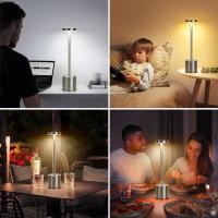 Lámpara De Mesa LED Recargable USB Luz Nocturna Táctil De 3 Colores Metal Para Decoración De Habitación Luz De Escritorio Para Exterior Y Comedor - details 6
