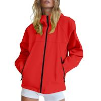 Chaqueta De Cierre Para Mujer Casual Con Capucha Color Sólido Transpirable Impermeable Y Antigolpes Para Camping Y Escalada Al Aire Libre - details 102