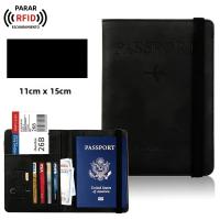 Bolsa De Pasaporte Con RFID De Cuero PU Multifuncional Para SIM Certificado Holster Clip Para Documentos Unisex - details 14