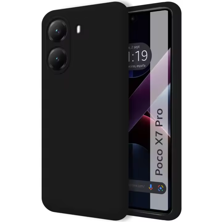 Tumundosmartphone Funda Silicona Líquida Ultra Suave para Xiaomi Poco X7 Pro 5G color Negra - 1