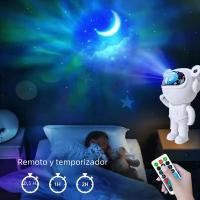 Proyector De Astronauta Y Estrellas Bluetooth LED Luz De Ambiente Para Dormitorio Aurora Lunar Accesorios De Altavoz - details 1