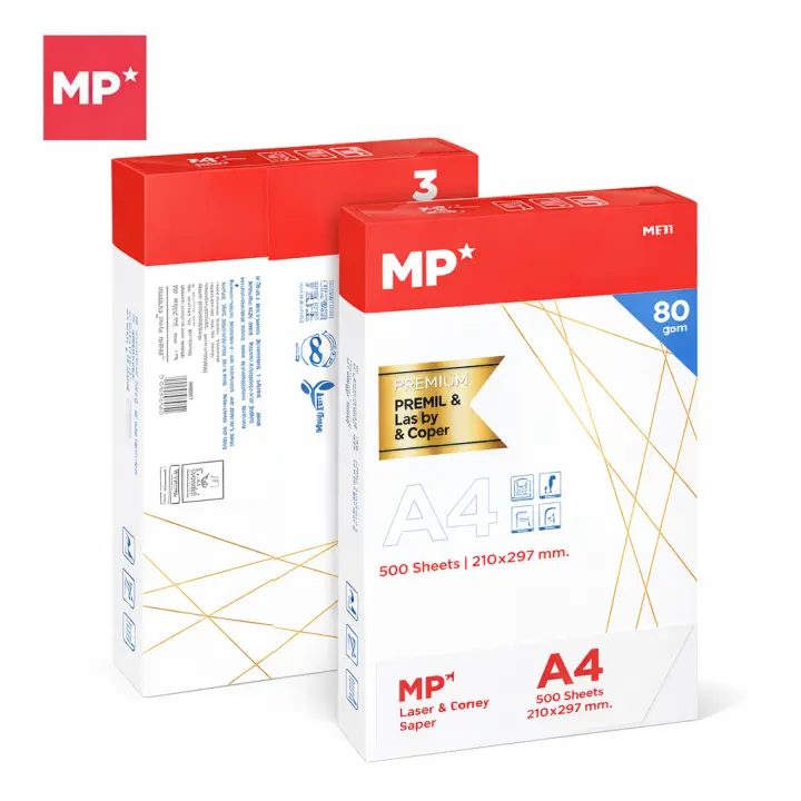 MP Folios DIN A4 80 g/m² 500 Hojas Papel Multifunción para Impresora y Fotocopiadora - 1