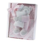 Pack Oso Y Manta Para Bebes En Tejido Suave Con Bodoques - details 1