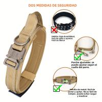 Juego De Collar Y Correa Táctico Para Perros Medianos a Grandes Cierre De Metal Ajustable Resistente Para Todas Las Estaciones - details 3