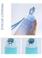 Botella Deportiva De 750ml Color Cambiante Y Neblinosa Arcoíris Con Tapa De Taza Y Tiras De Agua Para Adultos Material Plástico Resistente Al Calor - details 3