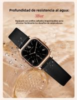 Reloj De Mujer Hannah Martin De Cuadrado Con Correa De Cuero Y Dial De 26mm Placa De Oro Rosa 3 Bar Impermeable Moda Regalo - details 4