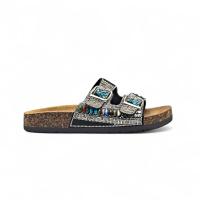 Calzados soraia, Sandalias de Mujer Estilo Boho con Hebillas Ajustables, Plantilla Ergonómica de Corcho, Sandalia Plana Abierta con Detalles Étnicos, Cómoda para Verano, Playa o Uso Diario Bohemio Hebilla - details 6