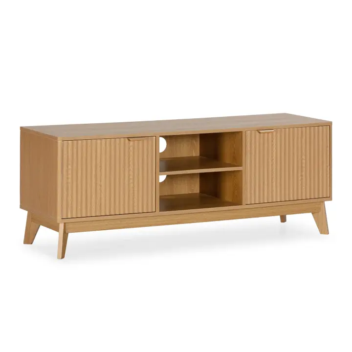 Mueble Tv Oporto 2 puertas 2 huecos efecto Roble - 1