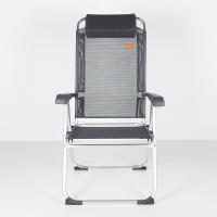 Aktive - Silla de camping plegable con respaldo reclinable 5 posiciones, 44x55x101 cm, fabricada de aluminio y textileno, con cojín y topes antivuelco, máx. 110 kg, sillas de playa, sillas plegables, accesorios verano - details 1