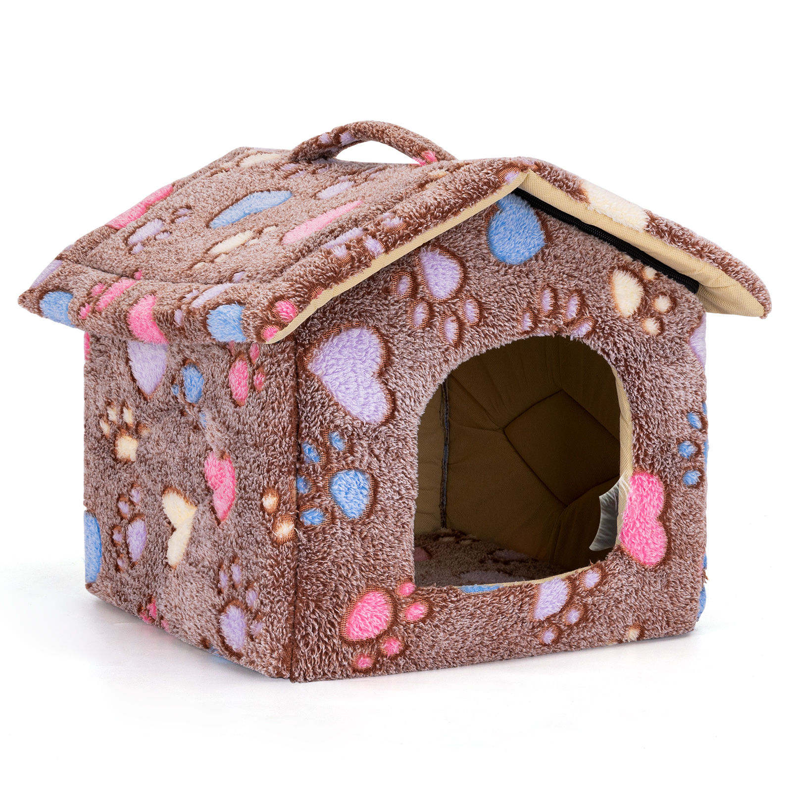 Nobleza Cama Gato Cueva Suave Nido Cueva para Perros Gatos Casa para Perro con Cojín Extraíble y Lavable,Cálido Felpa Cama Cojin Interior Invierno para Perro y Gato Medianos Pequeños