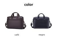 Bolso De Negocios Para Hombre De Cuero Genuino Gran Capacidad Con Computadora - Bolsa De Mano De Capa Superior De Vaca - details 0