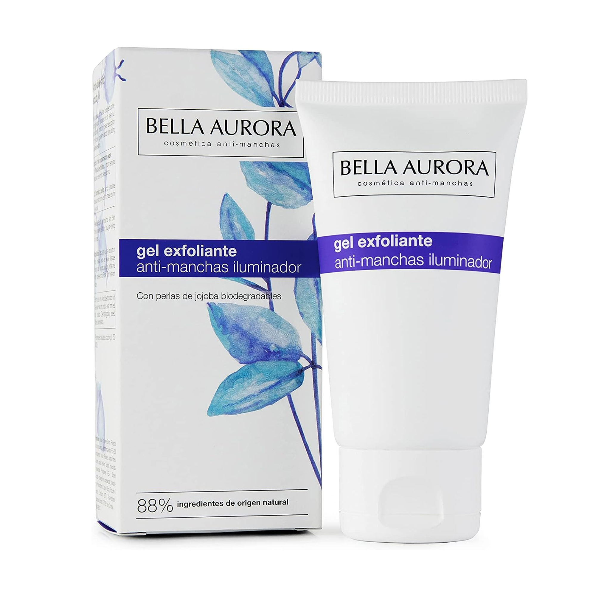 BELLA AURORA - Gel Exfoliante 75 ml, Facial Anti-Manchas Iluminador, Limpia la Piel en Profundidad, Peeling Facial Enzimático para la Cara, Para Todo Tipo de Piel