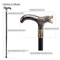 Bastón Decorativo De Cabeza De Lobo Dorado Y Negro Elegante Y Moda Para Caballeros Cosplay 93cm Con Punta De Goma Y Mango De Aleación De Aluminio - details 2