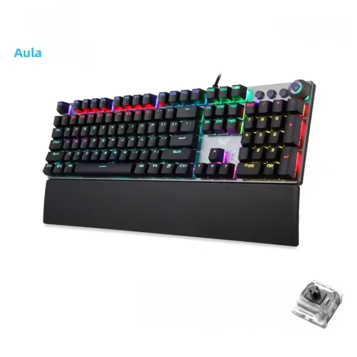 Teclado Mecánico AULA F2088 Gaming Con Retroiluminación Mixta 104 Teclas Brown Blue Switch Para PC Y Portátil Sin Batería - 1