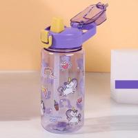 Botella De Agua 600ml Con Desechable De Animales De Dibujos Animados Cerradura De Seguridad Portátil Para Niños Antirotura Con Pajita Para Exteriores Camping Viajes - details 8