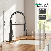 BIT Grifo de fregadero de cocina con resorte abatible, rotación de 360 grados, grifo mezclador de agua fría y caliente - details 1