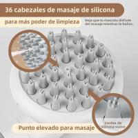 Cepillo De Baño Para Perros 3 En 1 Cepillo De Peluquería Para Mascotas Con Cabeza De Limpieza Y Masaje Silicona Suave Para Lavado Con Jabón - details 1