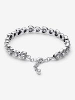 Pandora - Pulsera Halo Hearts - Plata de ley - details 1