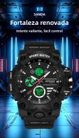 Reloj Militar Para Hombre SANDA Resistente Al Agua 50M Reloj De Pulsera Digital Con Luz LED Y Alarmas Deportivo Resistente Al Shock - details 0
