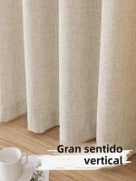 Cortinas De Lino 84 Pulgadas 1 Panel Set Cortina Semi Transparente Algodón Clásica Para Sala De Estar Rojellera De Bolsa De Rodillo Filtro De Luz - details 1