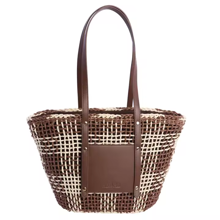 Bolso shopper para mujer Soie de fibras naturales con cremallera - 1