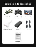 Dron De Combate Quadcopter K500Max Jet RC Avión De Cuatro Canales Con Luz De Maniobras Especiales Altura Alta Y Balanceado - details 12