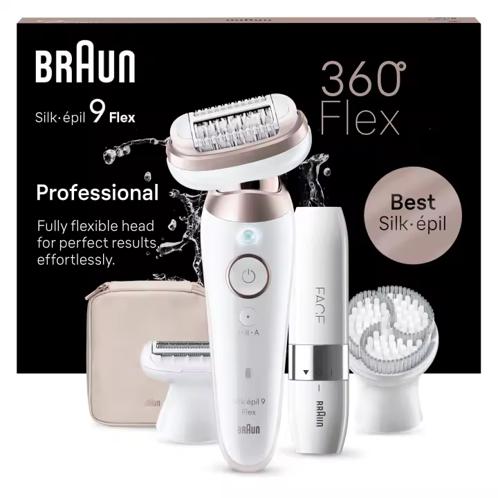 Braun Silk-épil 9 Flex, Depiladora Mujer Eléctrica Cabezal Flexible, En Seco Y Mojado. Producto Europeo con Garantía Oficial. - 1