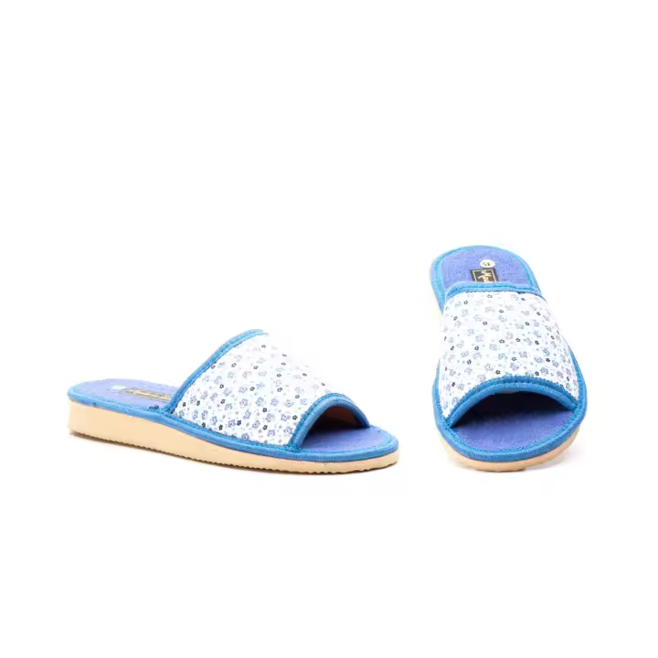 Z-FLORES Rosa y Azul Hecho en España Zapatillas Mujer Flores Rosa y Azul Numeración: 35-41 Marca: Otras marcas Color: Rosa y Azul zapatilla casa muy confortable y ligera ideales para verano - 1