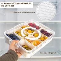 Caja De Almacenamiento Portátil Para Cocina Con 8 Compartimentos Divididos Para Seasoning Frutas Y Snacks Caja De Conservación De Alimentos Estilo Moderno - details 1
