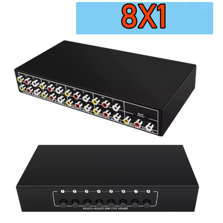 Ensamblador De Señales AV 2/4/8 Puerto Compuesto RCA Para Wii PS2 Xbox DVD STB HDTV Selector De Salida De Video Y Audio - 1