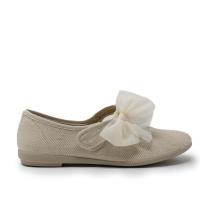 Zapatos vestir niña VULLADI 1414 CRUDO BAILARINA CRUZO LAZO TUL 35369 25V - details 2