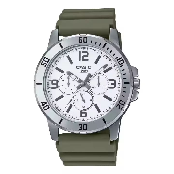 Casio Reloj Hombre Analogico Cuarzo con Correa de Silicona MTP-VD300-3BUDF - 1