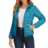 Chaqueta De Invierno Para Mujer Ligeramente Acolchada Con Capucha Cierre De Cremallera Impermeable Y Térmica Con Bolsillos Estilo Casual - details 7