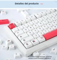 USLION 126 Teclas XDA Profile PBT Keycaps Rosa Blanca Para Teclado Mecánico De Juego Personalizado Inglés Japonés Ruso - details 7