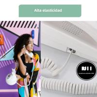 Cable De Teléfono RJ9 4P4C De 8 Pies Con Desenredador Rotativo De 360 Grados Adaptador De Cable Para Teléfono Fijo - details 6