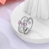 Anillo Anillo De Plata 925 Para Mujer Con Corazón Rosa Azul Sol Estrella Luna Crossover Anillo Ancho Joyería De Fiesta Regalo De Cumpleaños - details 15
